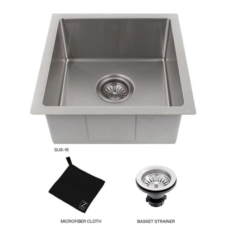 15 In. Boreal Undermount Single Bowl Bar Kitchen Sink In Stainless Steel SUS15