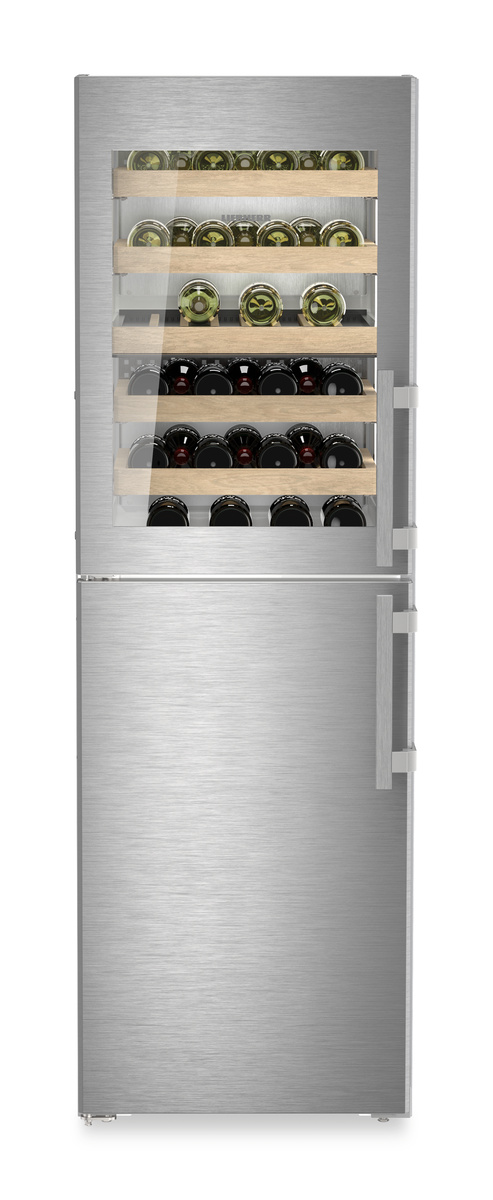 Combination with NoFrost freezer compartment and wine tempering compartment, Left Hinged SW5291