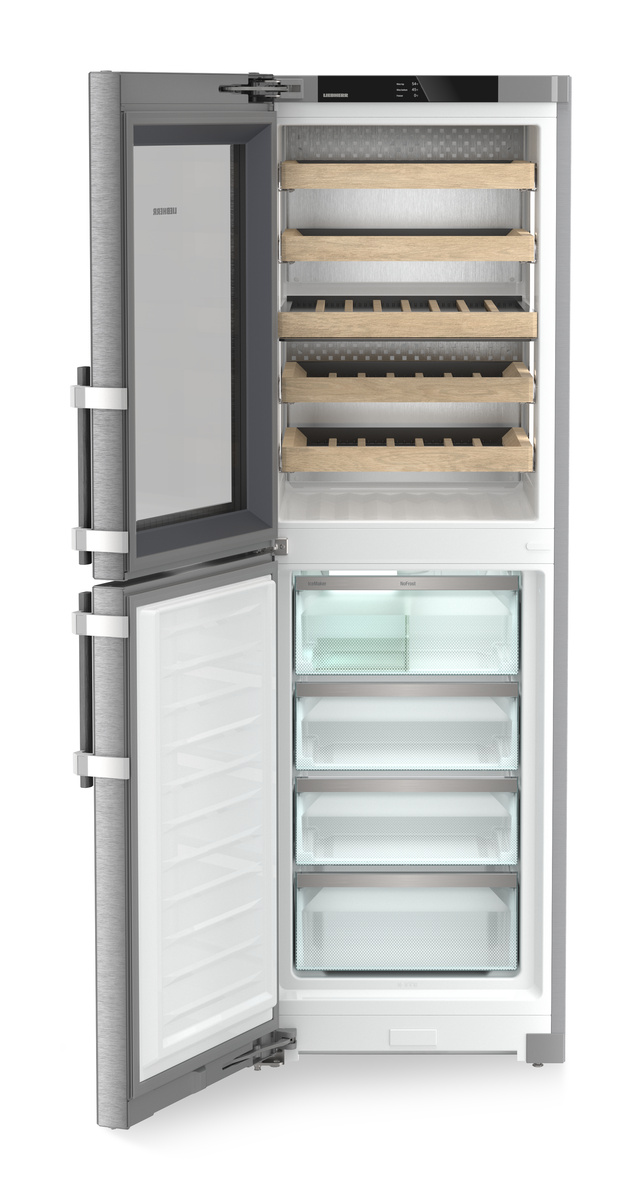 Combination with NoFrost freezer compartment and wine tempering compartment, Left Hinged SW5291