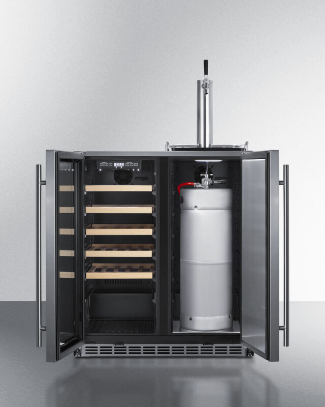 30" Wide Built-In Indoor/Outdoor Combination Wine Cellar/Kegerator SWBC3041