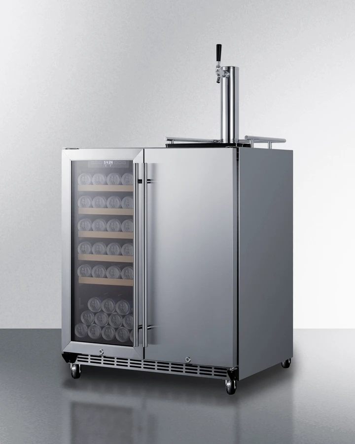 30" Wide Built-In Indoor/Outdoor Combination Beverage Center/Kegerator SWBC3041BV