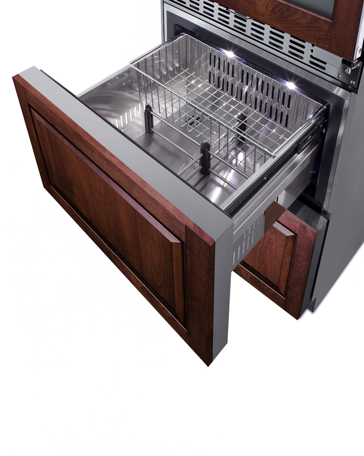 24" Wide Combination Dual-Zone Wine Cellar and 2-Drawer All-Freezer (Panels Not Included) SWCDAF24PNR