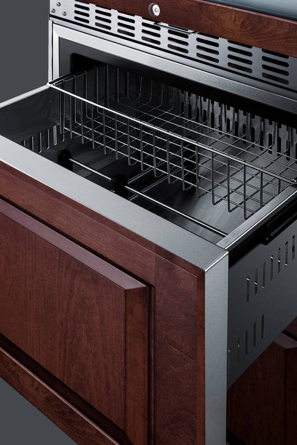24" Wide Combination Dual-Zone Wine Cellar and 2-Drawer All-Freezer (Panels Not Included) SWCDAF24PNR