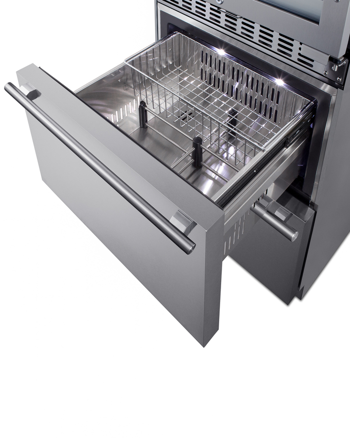 24" Wide Combination Dual-Zone Wine Cellar and 2-Drawer All-Freezer SWCDAF24
