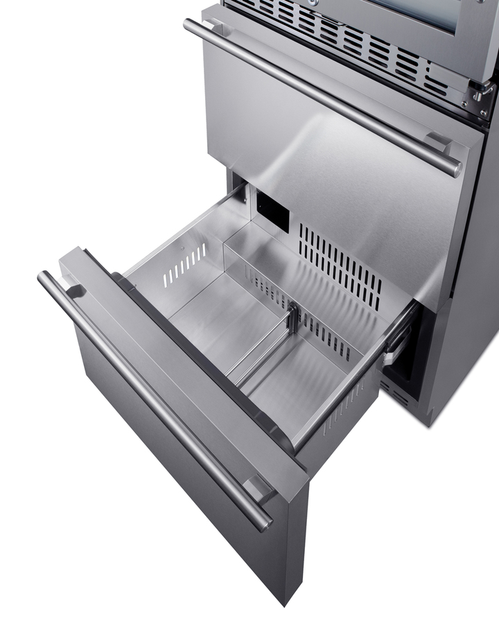 24" Wide Combination Dual-Zone Wine Cellar and 2-Drawer All-Freezer SWCDAF24