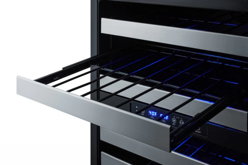 24" Wide Combination Dual-Zone Wine Cellar and 2-Drawer All-Refrigerator SWCDAR24