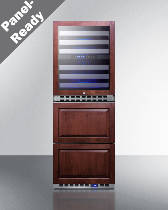 24" Wide Combination Dual-Zone Wine Cellar and 2-Drawer All-Refrigerator (Panels Not Included) SWCDAR24PNR