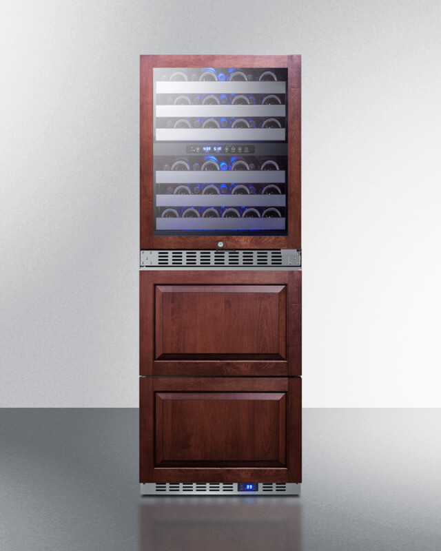 24" Wide Combination Dual-Zone Wine Cellar and 2-Drawer All-Refrigerator (Panels Not Included) SWCDAR24PNR