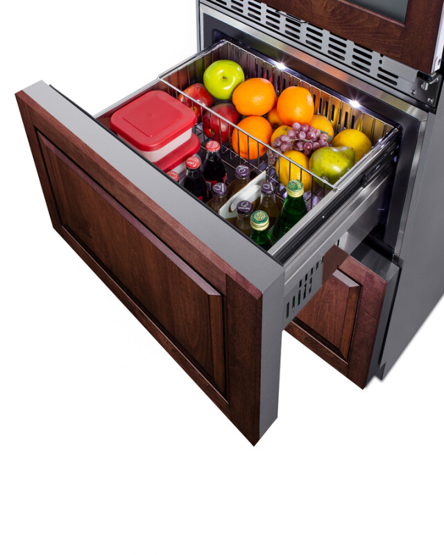 24" Wide Combination Dual-Zone Wine Cellar and 2-Drawer All-Refrigerator (Panels Not Included) SWCDAR24PNR