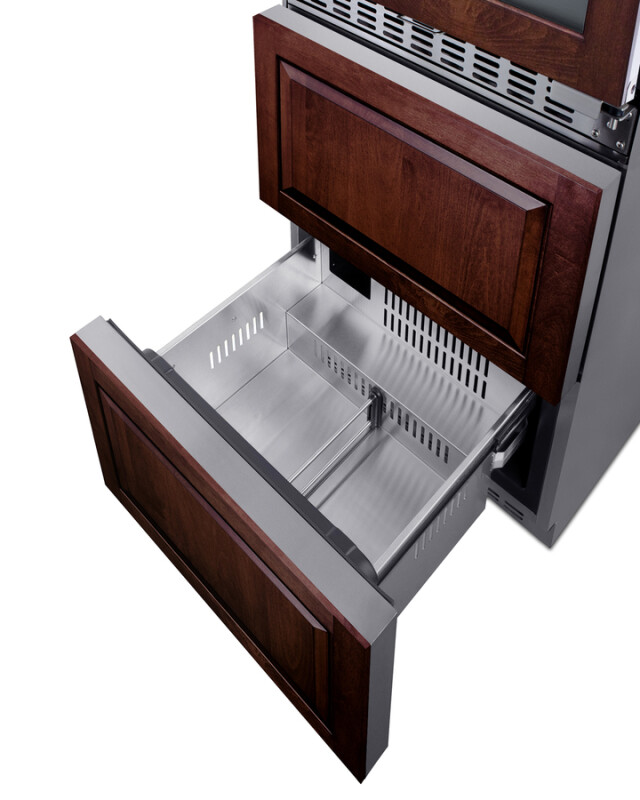 24" Wide Combination Dual-Zone Wine Cellar and 2-Drawer All-Refrigerator (Panels Not Included) SWCDAR24PNR