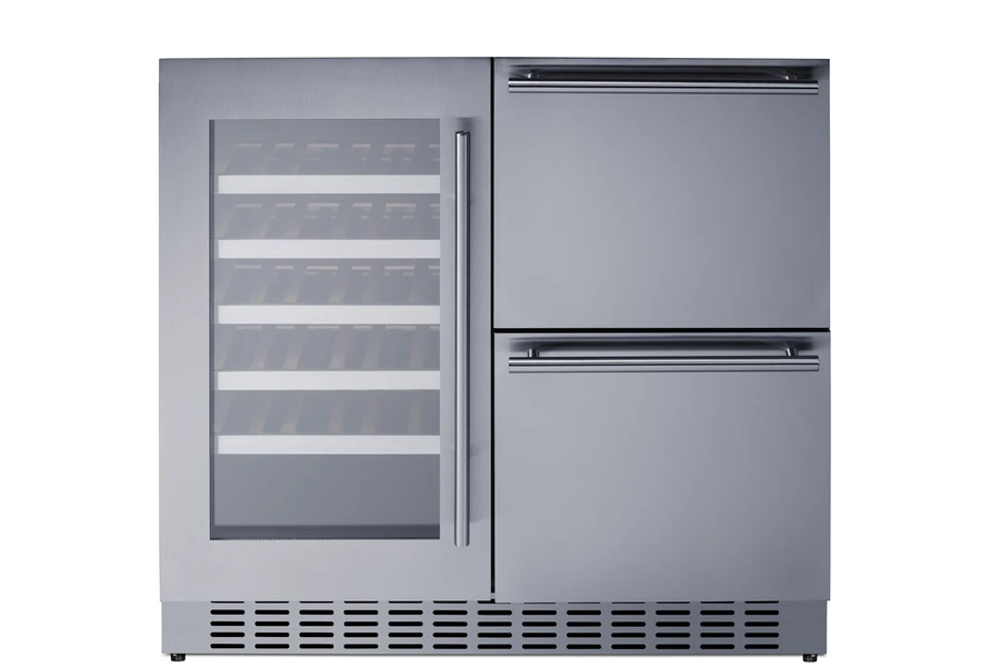 36" Wide Combination Wine Cellar & 2-Drawer Refrigerator SWCDAR36UC