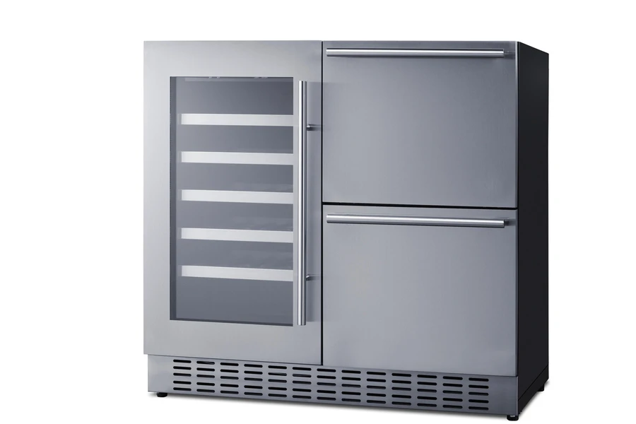 36" Wide Combination Wine Cellar & 2-Drawer Refrigerator SWCDAR36UC