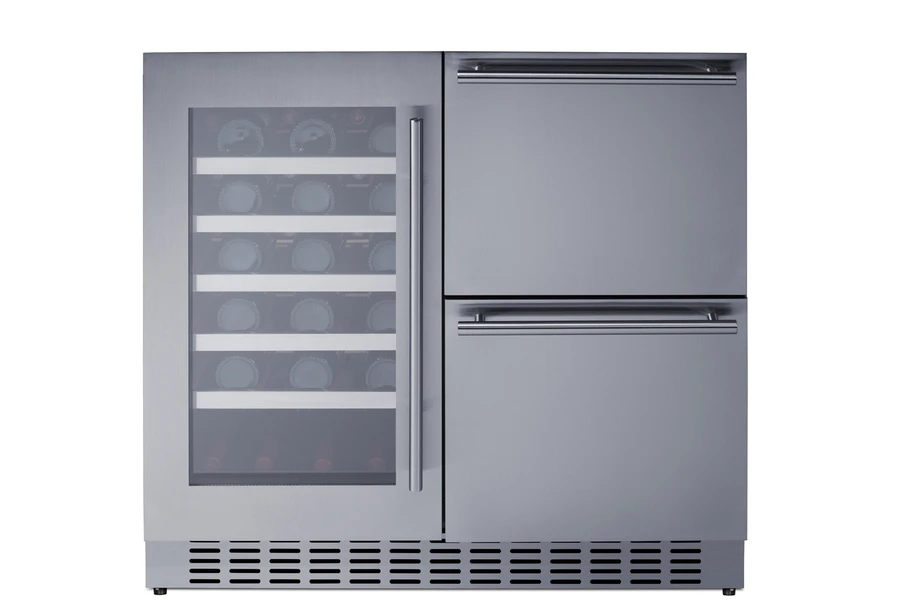 36" Wide Combination Wine Cellar & 2-Drawer Refrigerator SWCDAR36UC