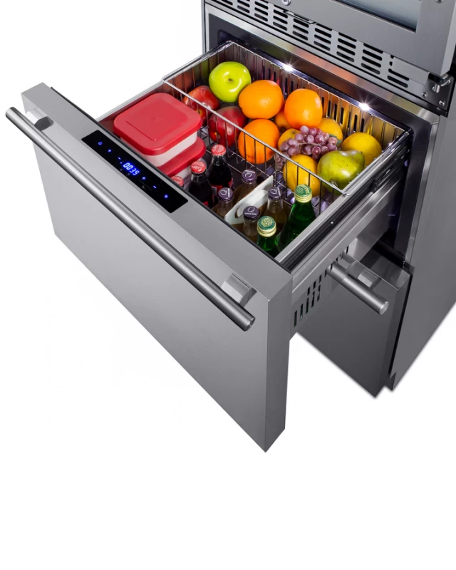 24" Wide Combination Dual-Zone Wine Cellar and 2-Drawer Refrigerator-Freezer SWCDRF24