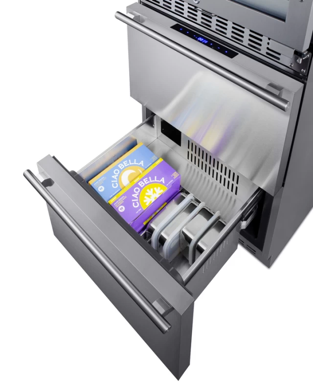 24" Wide Combination Dual-Zone Wine Cellar and 2-Drawer Refrigerator-Freezer SWCDRF24