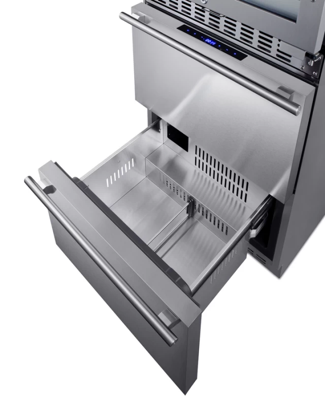 24" Wide Combination Dual-Zone Wine Cellar and 2-Drawer Refrigerator-Freezer SWCDRF24