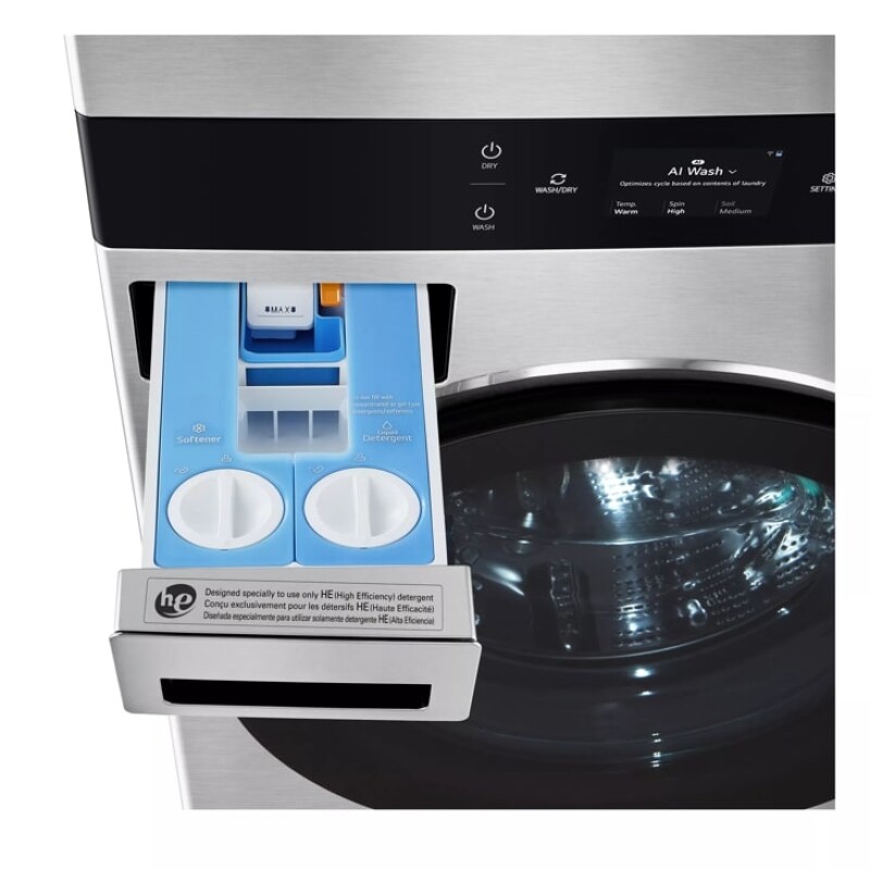 LG STUDIO WashTower™ Smart Front Load 5.0 cu. ft. Washer and 7.4 cu. ft. Electric Dryer with Center Control® view 4