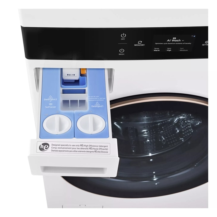 LG STUDIO WashTower™ Smart Front Load 5.0 cu. ft. Washer and 7.4 cu. ft. Electric Dryer with Center Control® view 2