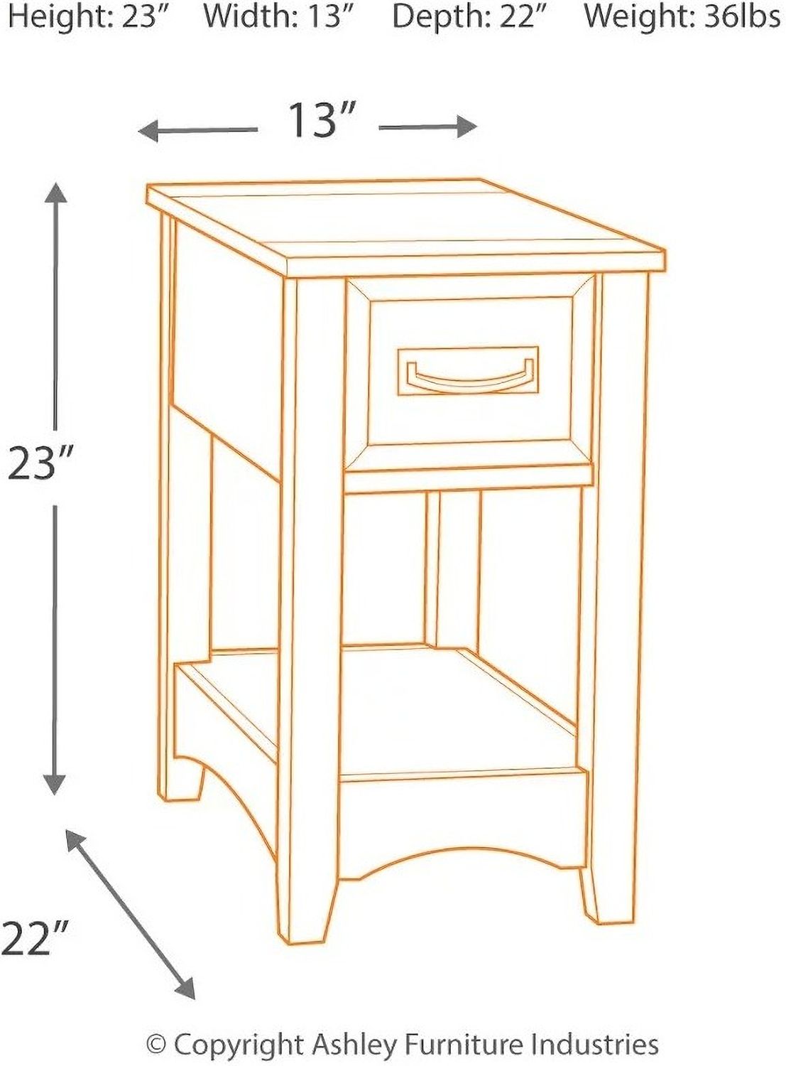 Chairside End Program Chair Side Drawer End Table T007319