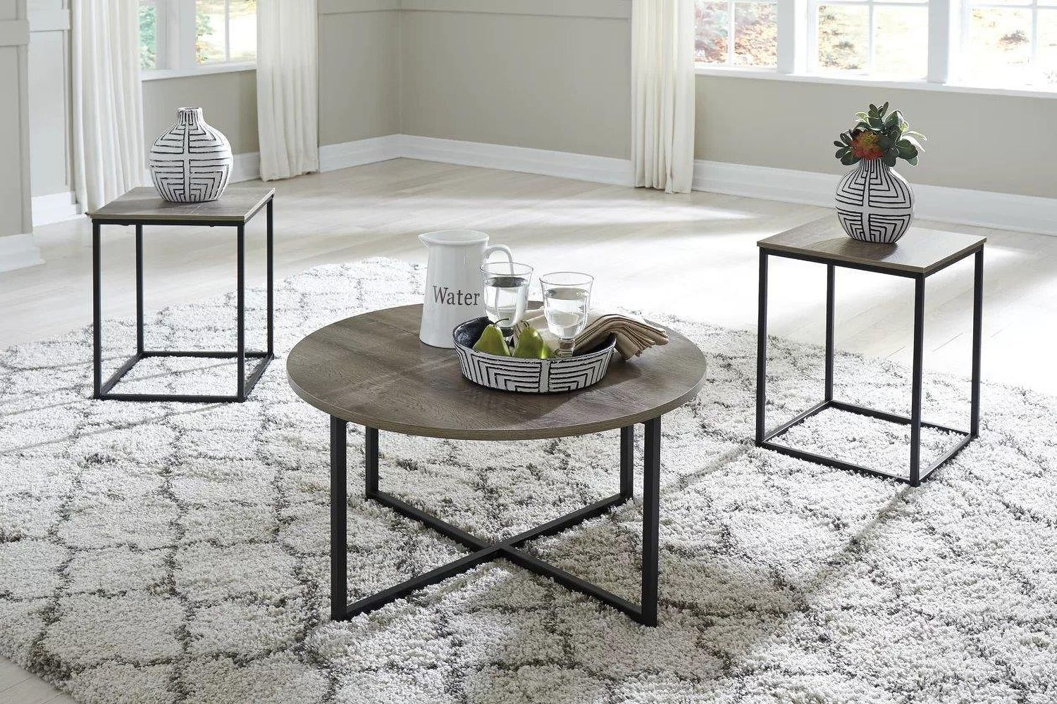 Wadeworth Two Tone 3 Piece Occasional Table Set T103213