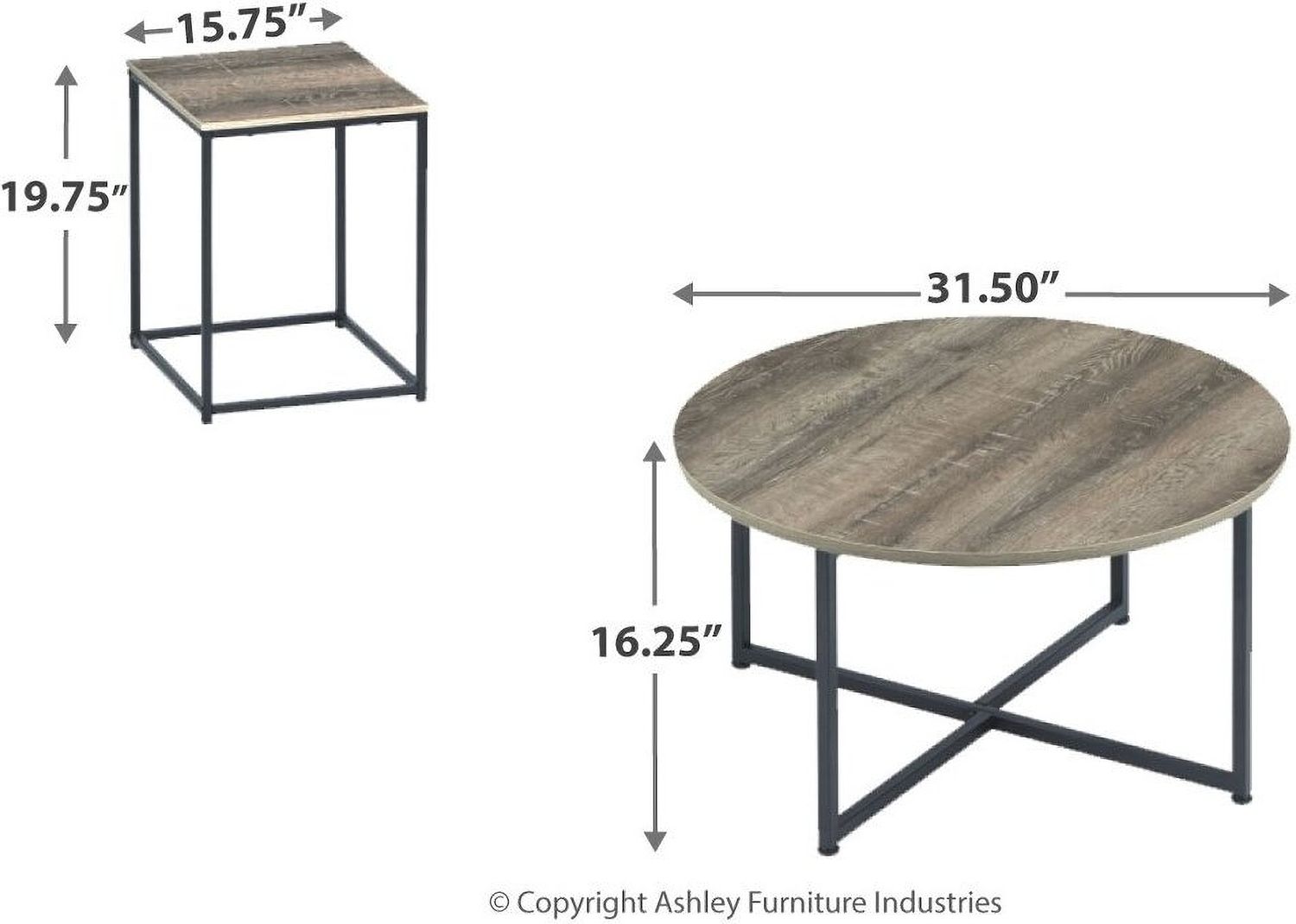 Wadeworth Two Tone 3 Piece Occasional Table Set T103213