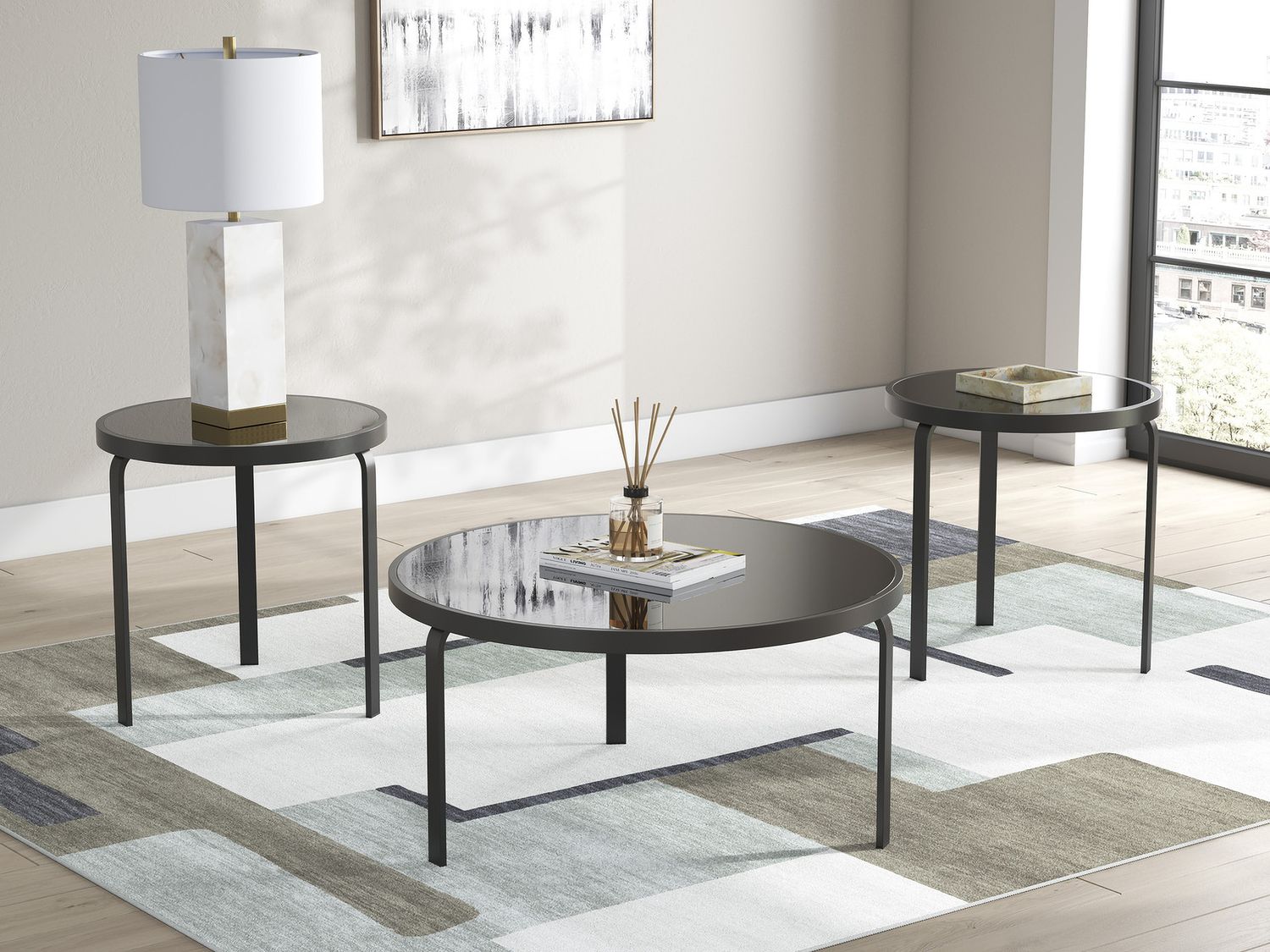 Dorylin Table Set of 3 In Black T13913