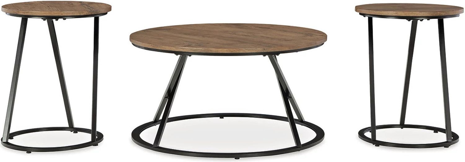 Cassbryn Table Set of 3 In Brown and Black T15213
