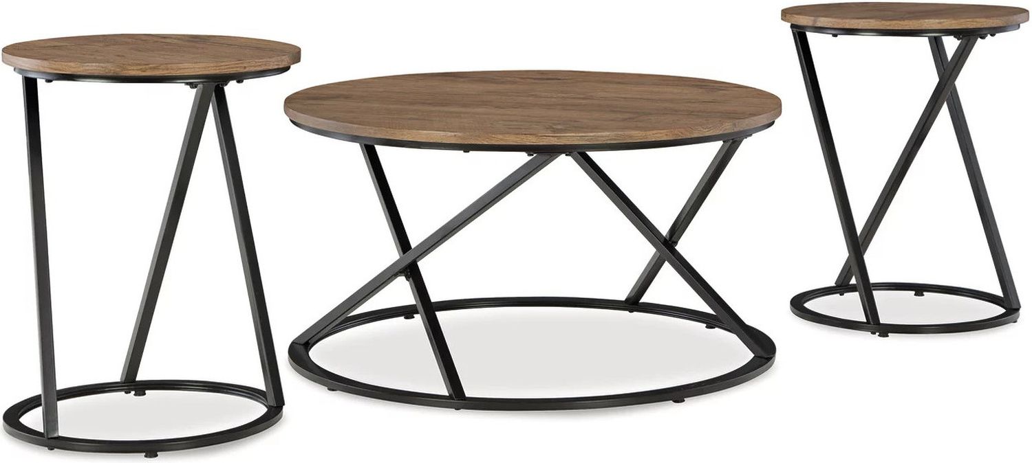 Cassbryn Table Set of 3 In Brown and Black T15213