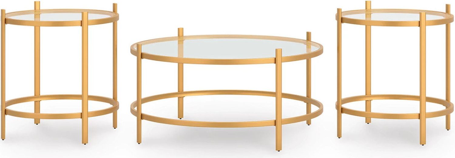 Pearlox Table Set of 3 In Gold T17313