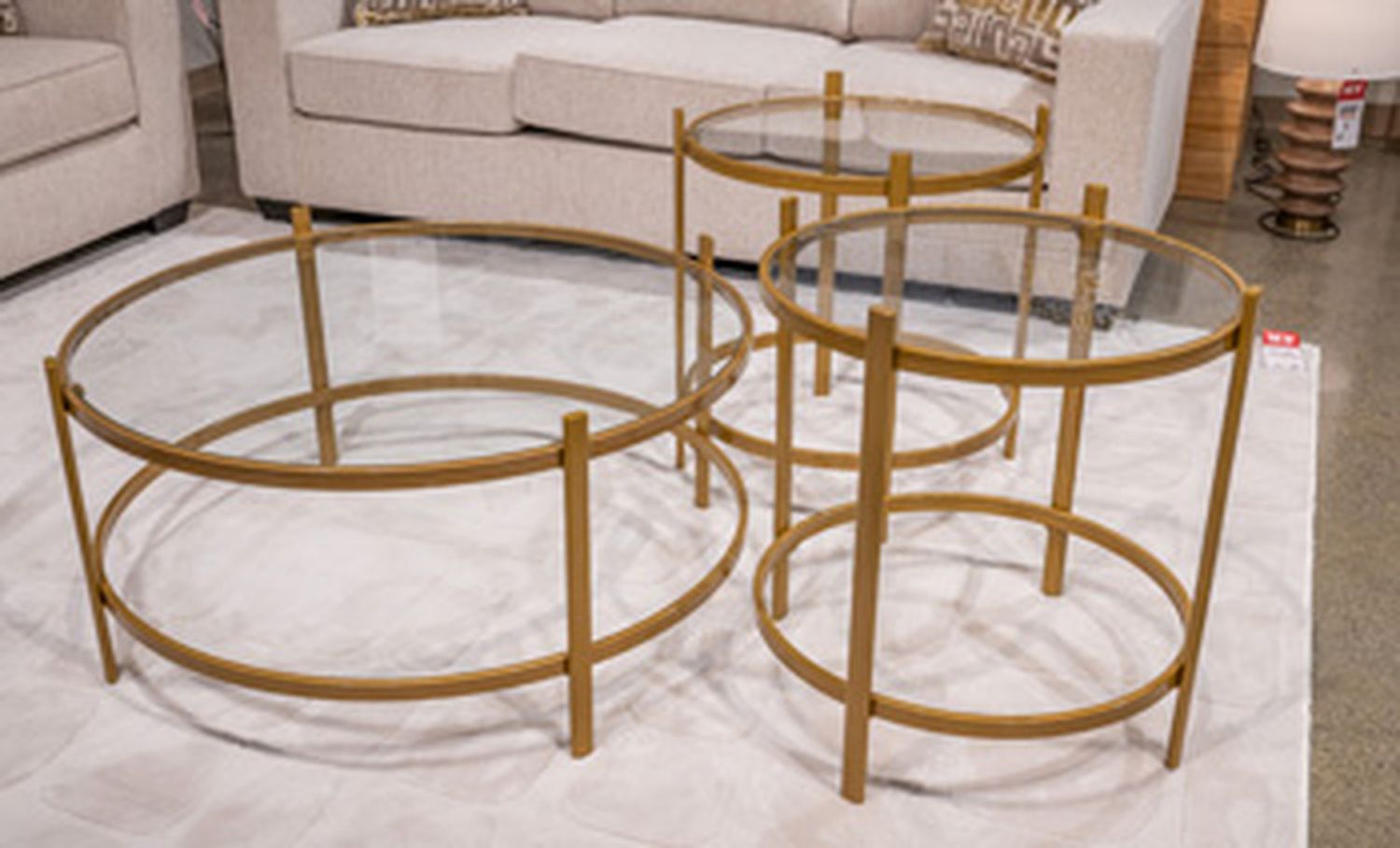 Pearlox Table Set of 3 In Gold T17313