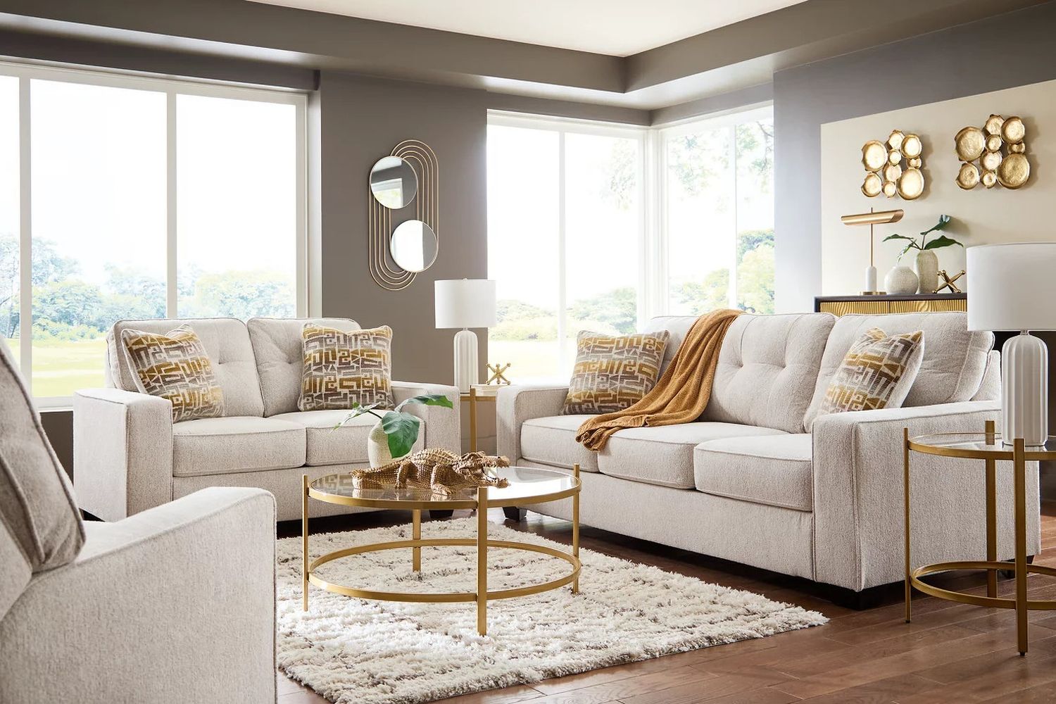 Pearlox Table Set of 3 In Gold T17313