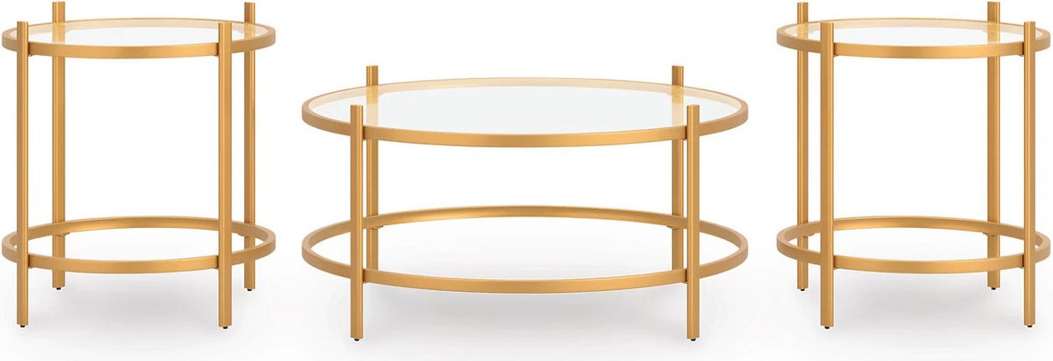 Pearlox Table Set of 3 In Gold T17313