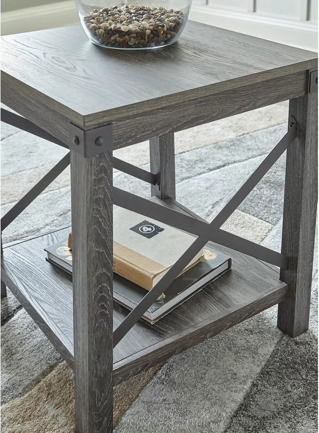 Freedan Grayish Brown End Table T1752