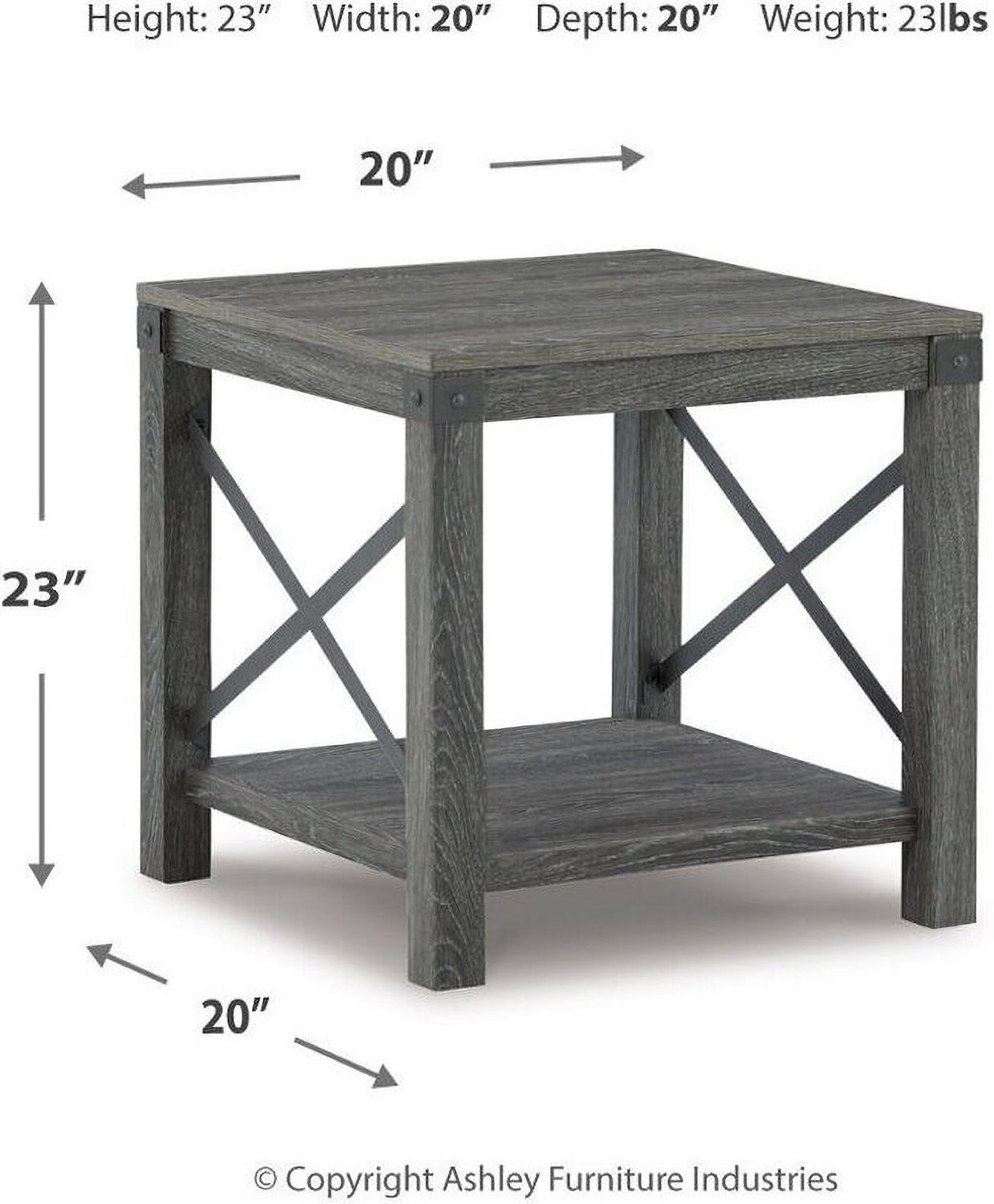 Freedan Grayish Brown End Table T1752