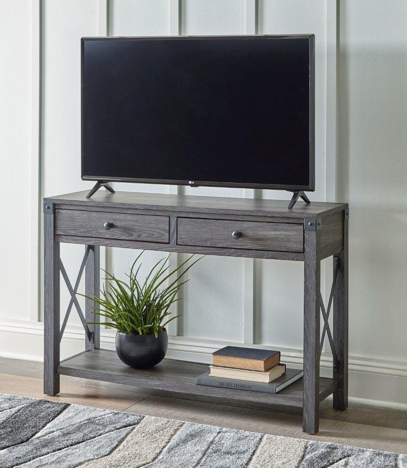 Freedan Grayish Brown Console Table T1754