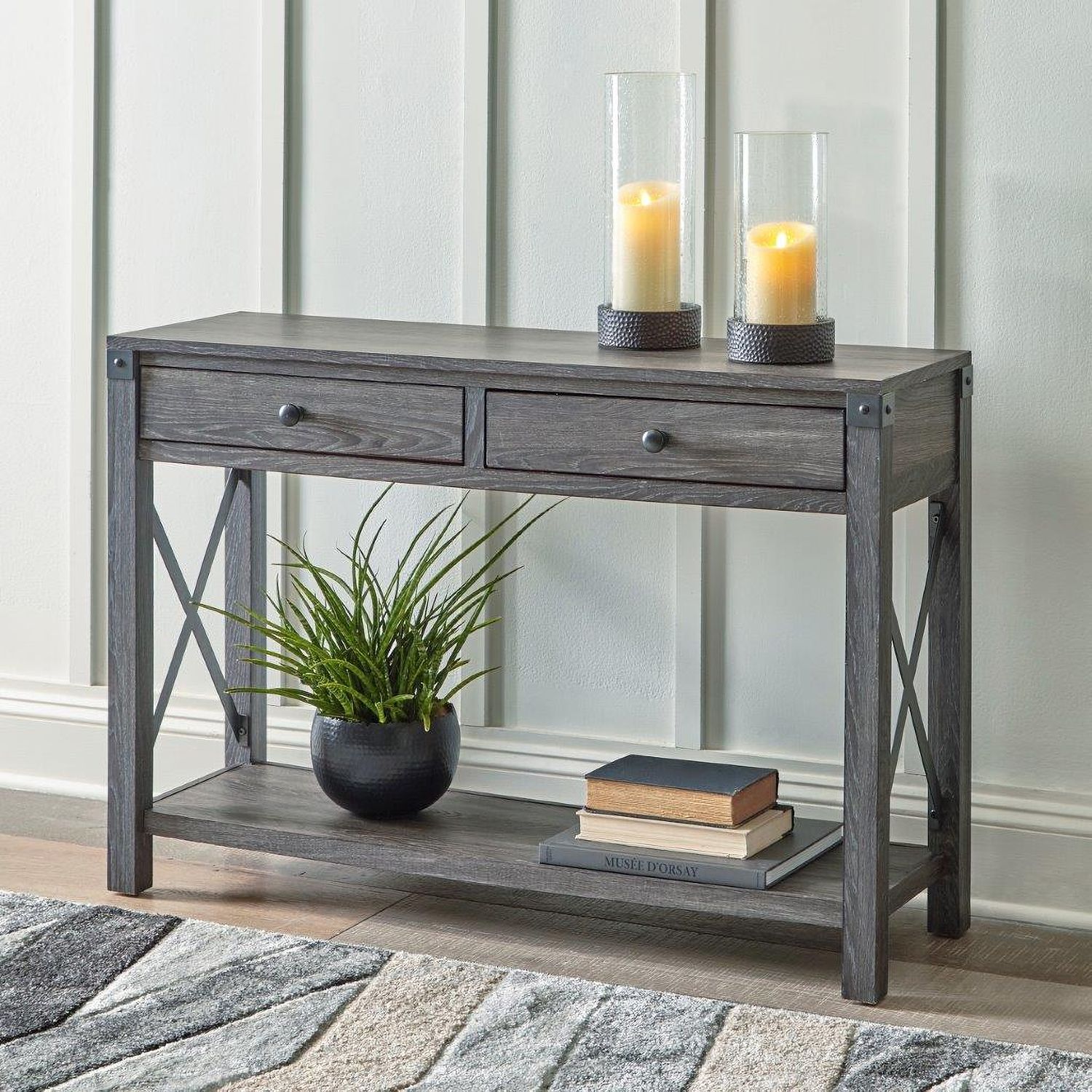 Freedan Grayish Brown Console Table T1754