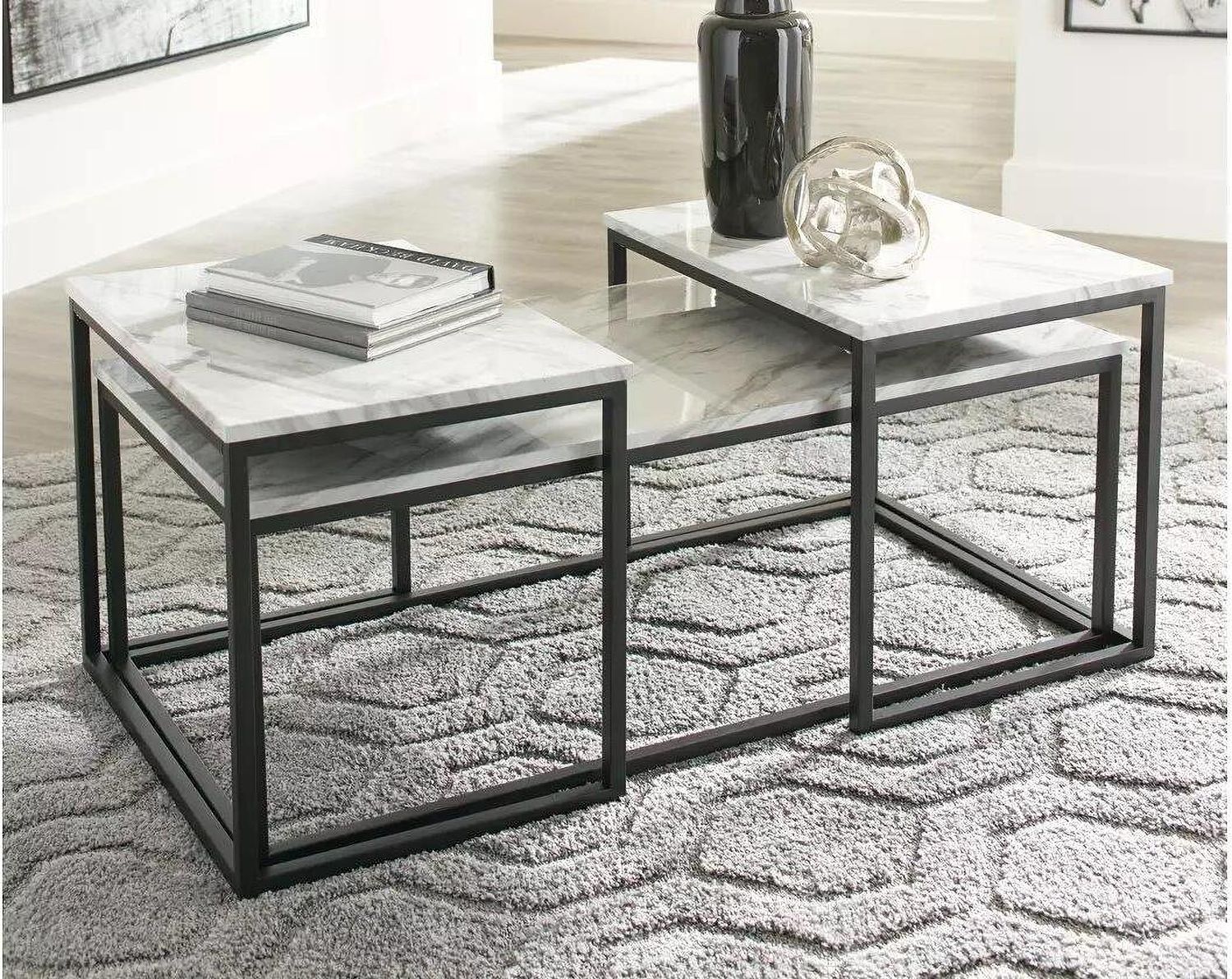 Donnesta White 3 Piece Occasional Table Set T18213