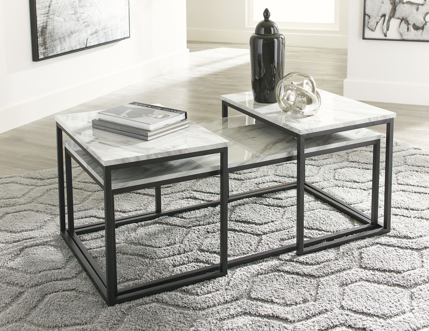 Donnesta White 3 Piece Occasional Table Set T18213