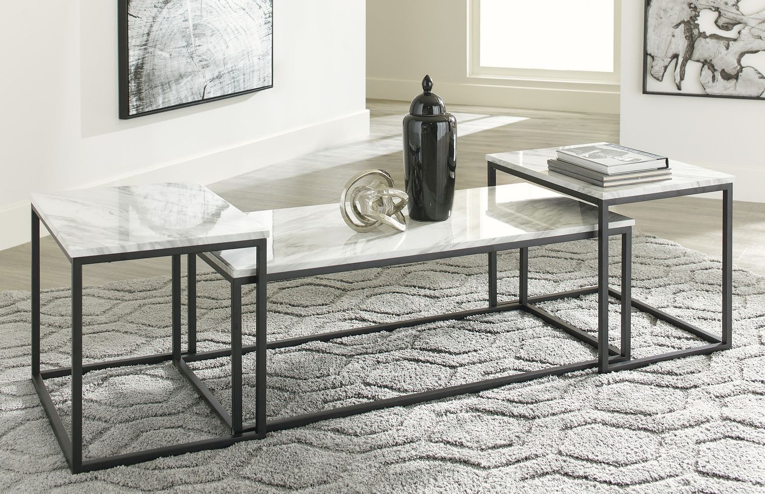 Donnesta White 3 Piece Occasional Table Set T18213