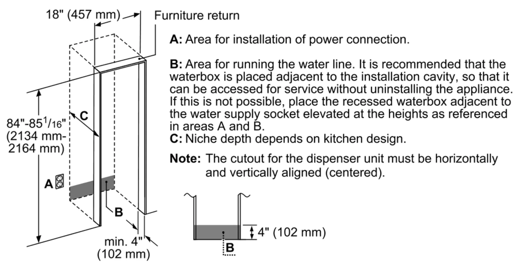 18-Inch Built-in Panel Ready Freezer Column with Ice & Water Dispenser,Right Side Door Swing T18ID900RP