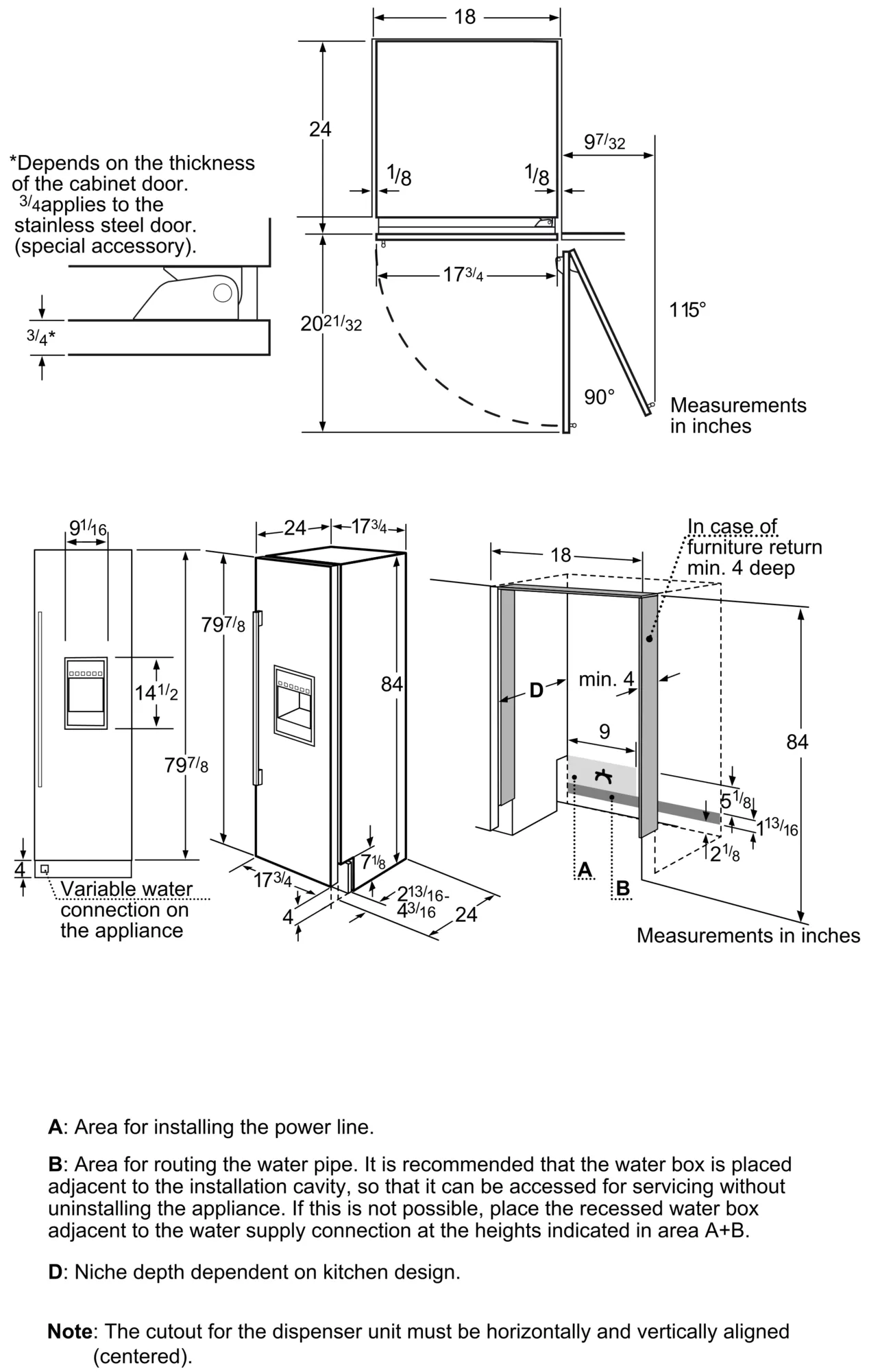 18-Inch Built-in Panel Ready Freezer Column with Ice & Water Dispenser,Right Side Door Swing T18ID900RP