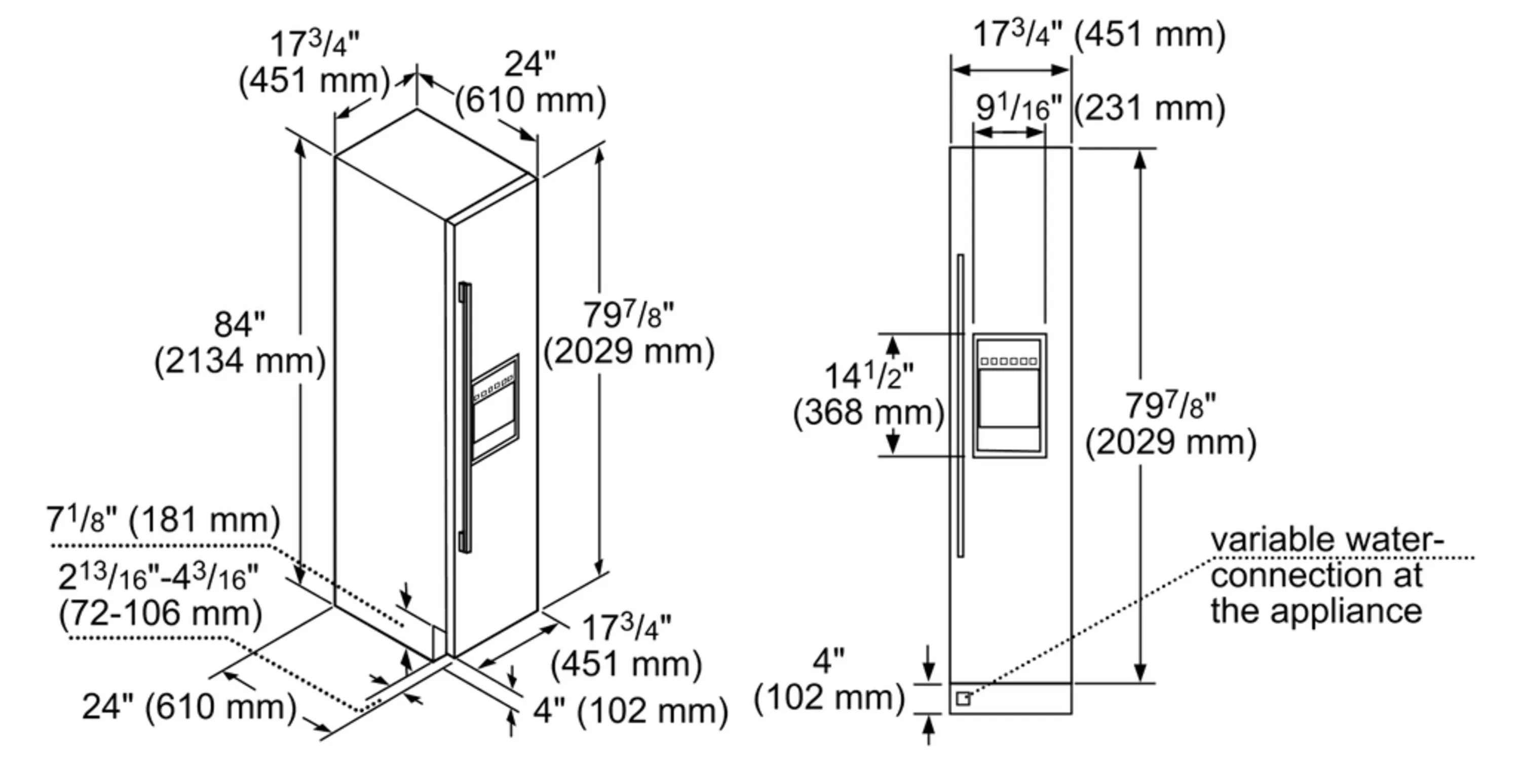 18-Inch Built-in Panel Ready Freezer Column with Ice & Water Dispenser,Right Side Door Swing T18ID900RP