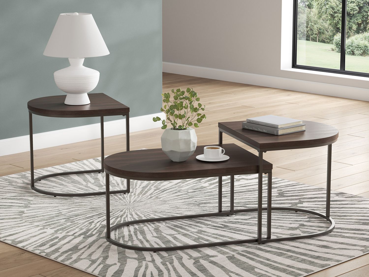 Vanmore Table Set of 3 In Dark Brown T19913