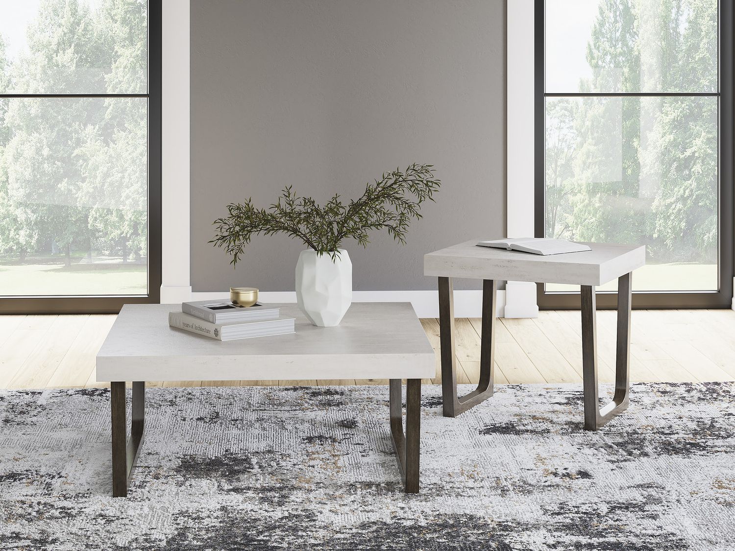 Westenfort Table Set of 2 In Espresso Gray T20212