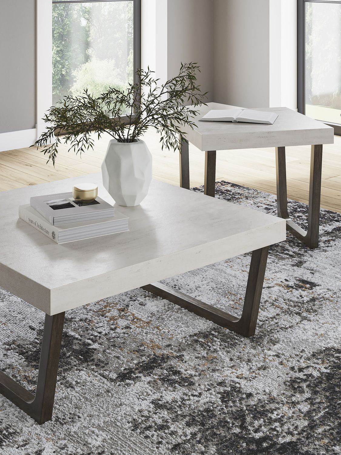 Westenfort Table Set of 2 In Espresso Gray T20212