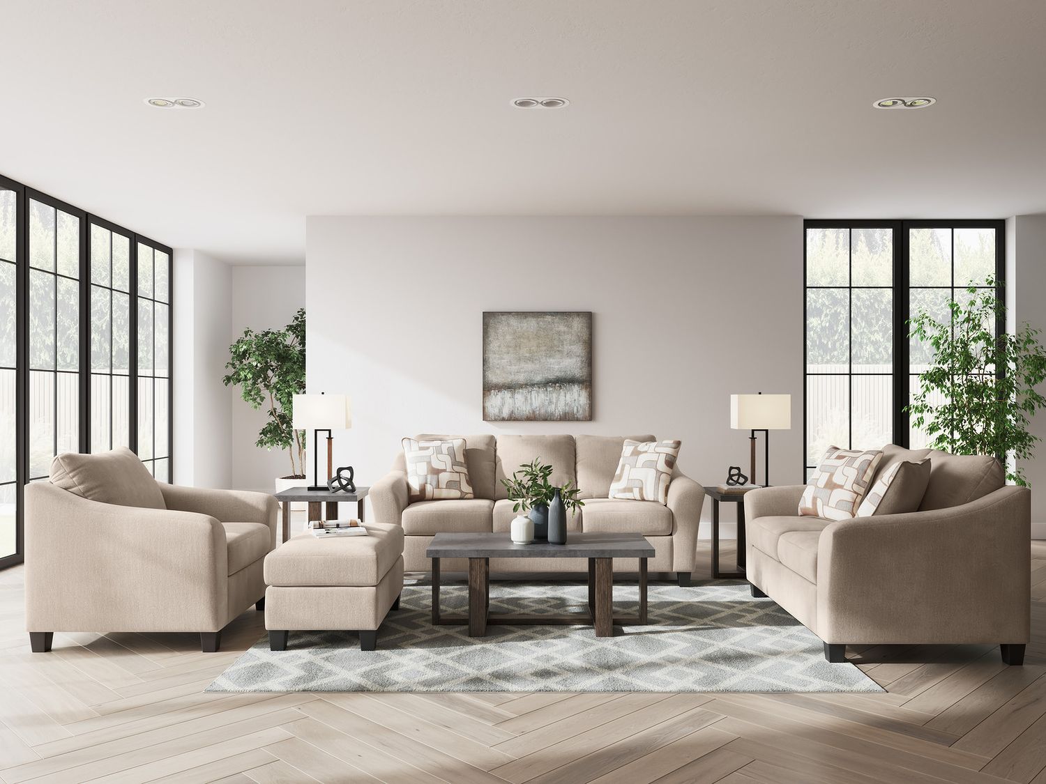 Dynnford Table Set of 3 In Gray and Brown T21613