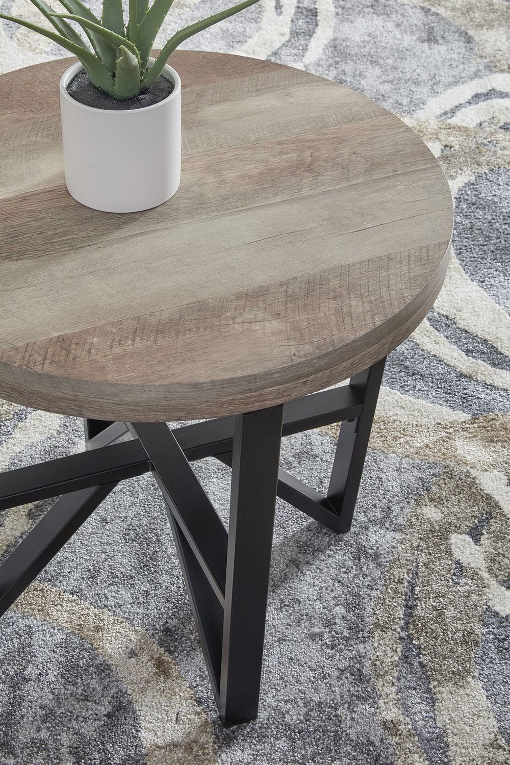 Deanlee Grayish Brown Table Set of 3 T23513