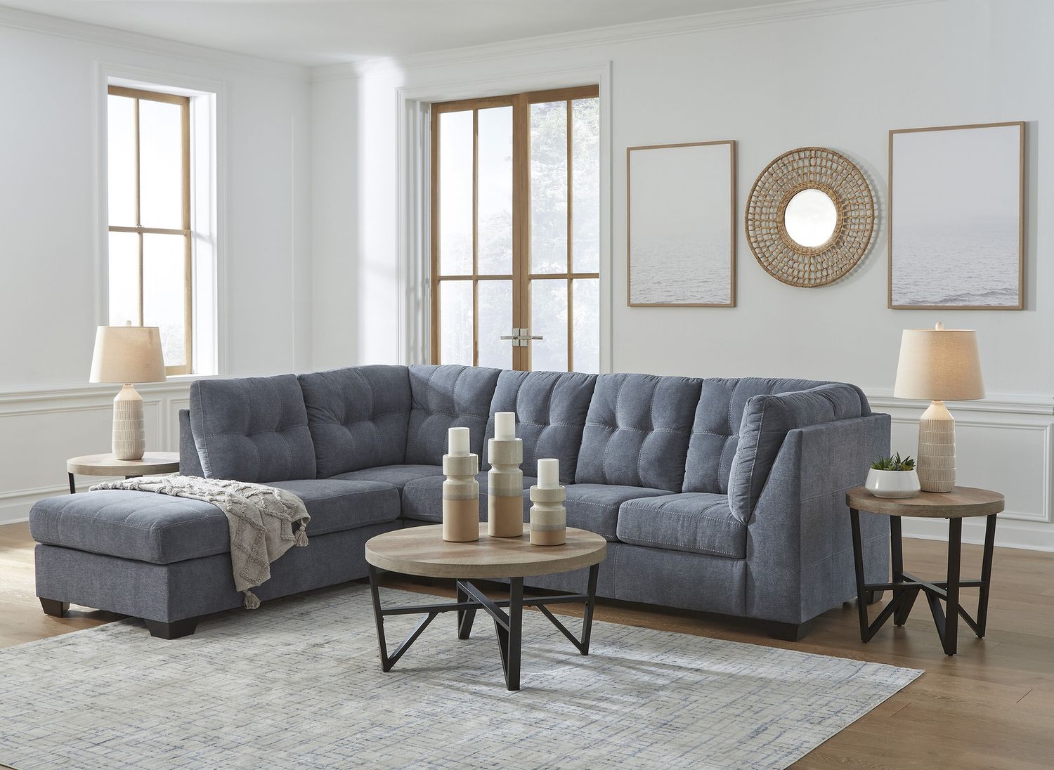 Deanlee Grayish Brown Table Set of 3 T23513
