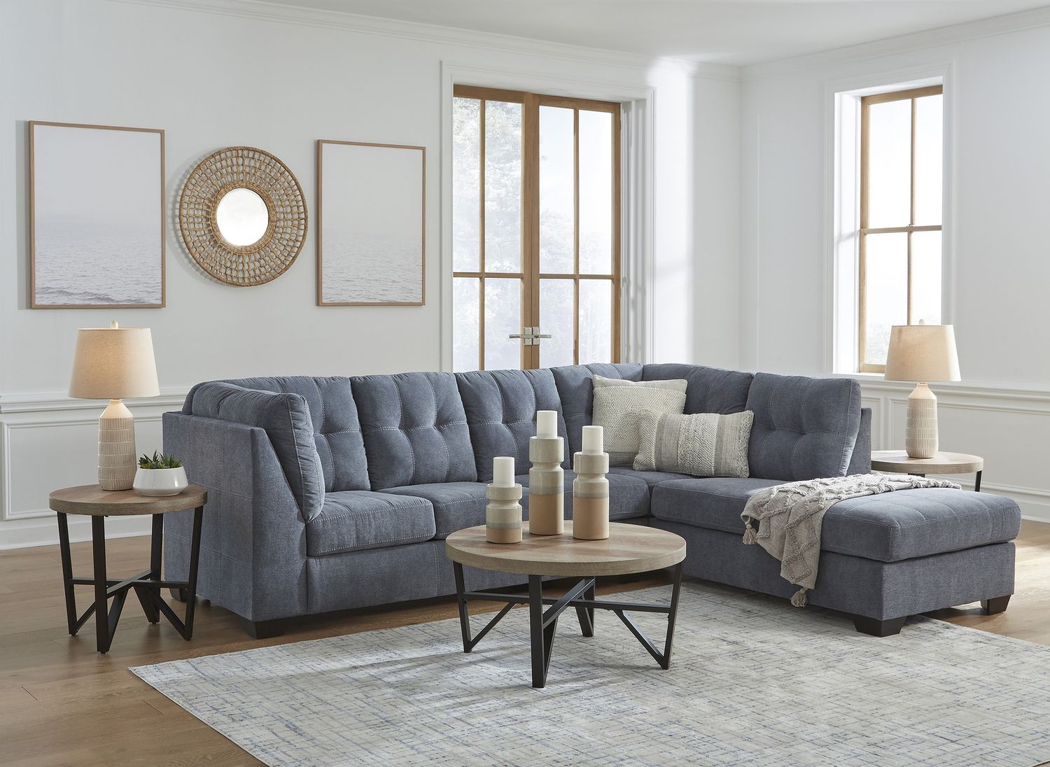 Deanlee Grayish Brown Table Set of 3 T23513
