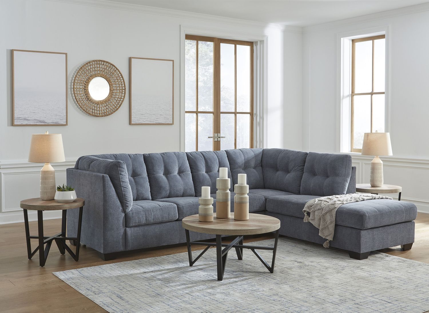 Deanlee Grayish Brown Table Set of 3 T23513